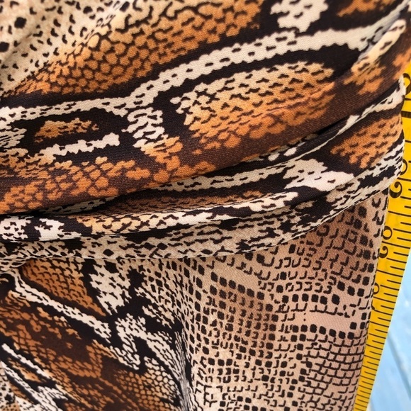 Robbie Bee size 14 brown snake print halter dress with stretch - Picture 8 of 14